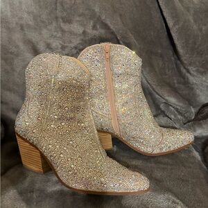 Betsey Johnson Sparkling Ankle Booties